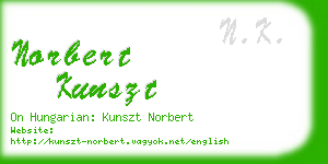 norbert kunszt business card
